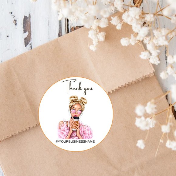 THANK YOU STICKER Finish Glossy & 200 Thank You Cards 4x3 inches - Picture 4 of 8